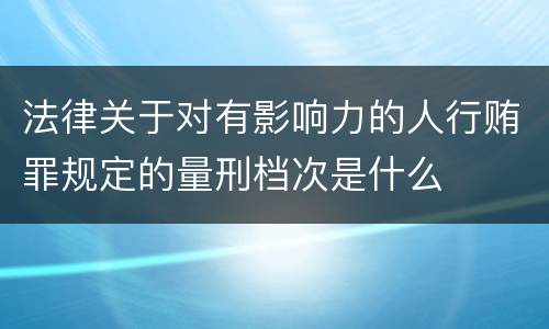 法律关于对有影响力的人行贿罪规定的量刑档次是什么