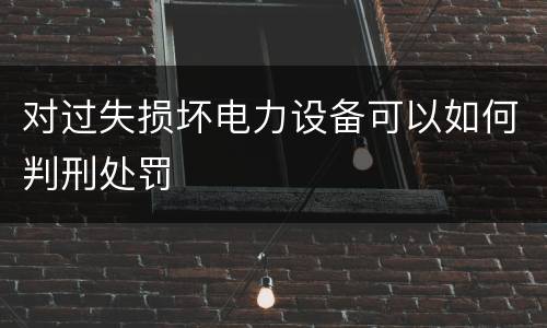对过失损坏电力设备可以如何判刑处罚