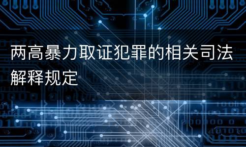 两高暴力取证犯罪的相关司法解释规定