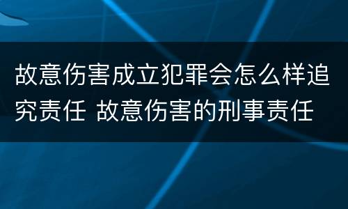 故意伤害成立犯罪会怎么样追究责任 故意伤害的刑事责任