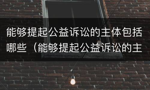 能够提起公益诉讼的主体包括哪些（能够提起公益诉讼的主体包括哪些）