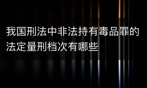 我国刑法中非法持有毒品罪的法定量刑档次有哪些