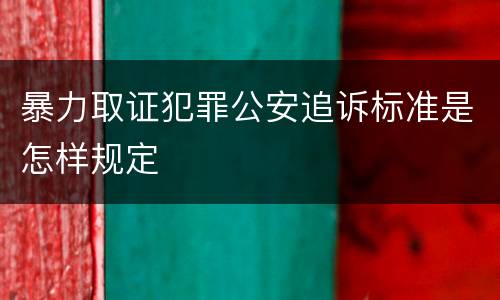 暴力取证犯罪公安追诉标准是怎样规定