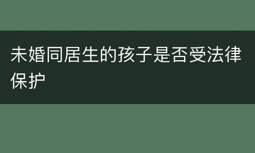 未婚同居生的孩子是否受法律保护
