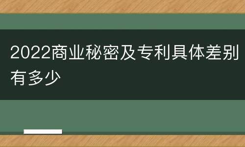 2022商业秘密及专利具体差别有多少