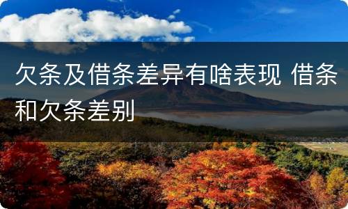 欠条及借条差异有啥表现 借条和欠条差别