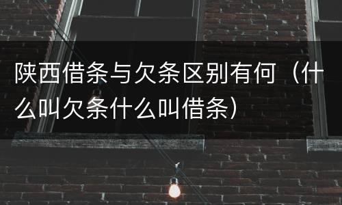 陕西借条与欠条区别有何（什么叫欠条什么叫借条）