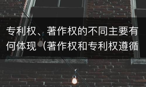 专利权、著作权的不同主要有何体现（著作权和专利权遵循的理念）