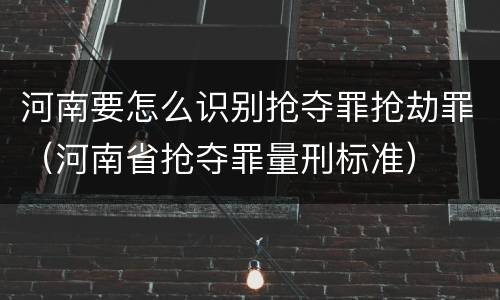 河南要怎么识别抢夺罪抢劫罪（河南省抢夺罪量刑标准）