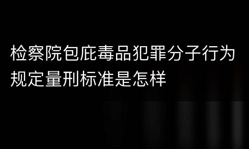 检察院包庇毒品犯罪分子行为规定量刑标准是怎样