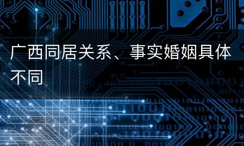 广西同居关系、事实婚姻具体不同