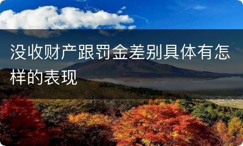 没收财产跟罚金差别具体有怎样的表现