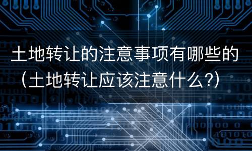 土地转让的注意事项有哪些的（土地转让应该注意什么?）