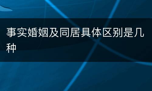 事实婚姻及同居具体区别是几种