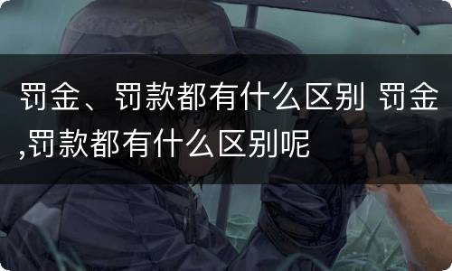 罚金、罚款都有什么区别 罚金,罚款都有什么区别呢