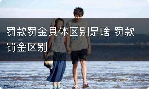 罚款罚金具体区别是啥 罚款 罚金区别