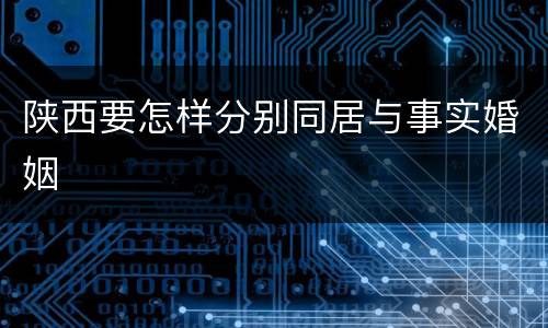 陕西要怎样分别同居与事实婚姻