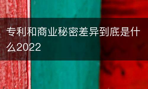 专利和商业秘密差异到底是什么2022