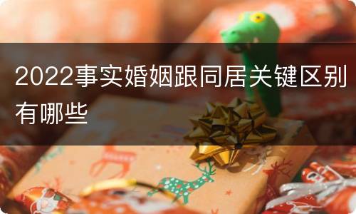 2022事实婚姻跟同居关键区别有哪些