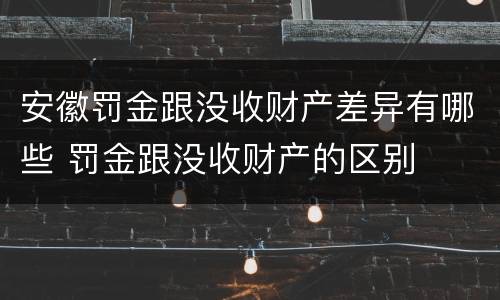 安徽罚金跟没收财产差异有哪些 罚金跟没收财产的区别