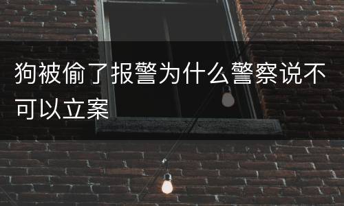 狗被偷了报警为什么警察说不可以立案