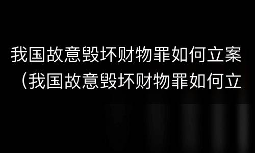 我国故意毁坏财物罪如何立案（我国故意毁坏财物罪如何立案的）