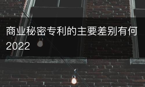 商业秘密专利的主要差别有何2022
