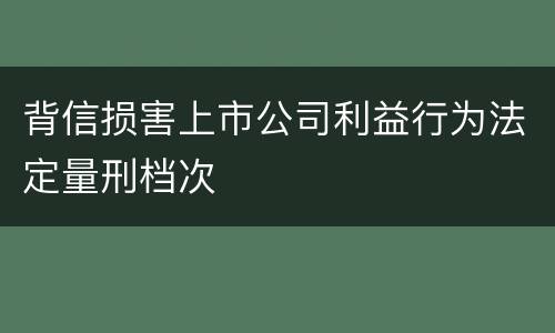 背信损害上市公司利益行为法定量刑档次