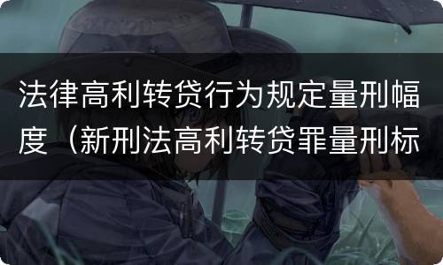 法律高利转贷行为规定量刑幅度（新刑法高利转贷罪量刑标准）