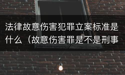 法律故意伤害犯罪立案标准是什么（故意伤害罪是不是刑事案件）