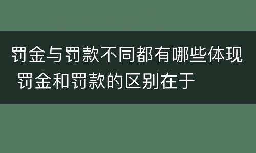 罚金与罚款不同都有哪些体现 罚金和罚款的区别在于