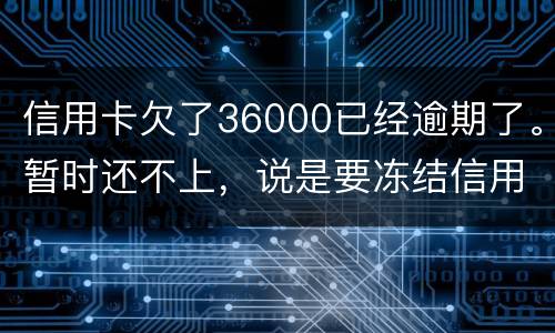 信用卡欠了36000已经逾期了。暂时还不上，说是要冻结信用卡，可以办理分期吗