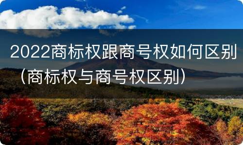 2022商标权跟商号权如何区别（商标权与商号权区别）