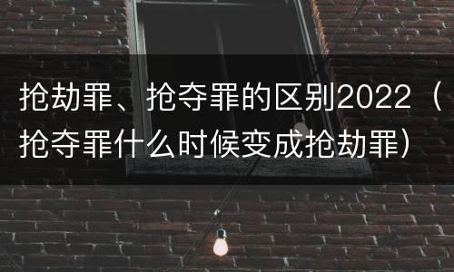 抢劫罪、抢夺罪的区别2022（抢夺罪什么时候变成抢劫罪）