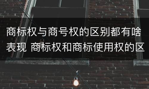 商标权与商号权的区别都有啥表现 商标权和商标使用权的区别