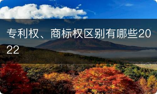 专利权、商标权区别有哪些2022