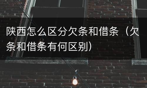 陕西怎么区分欠条和借条（欠条和借条有何区别）