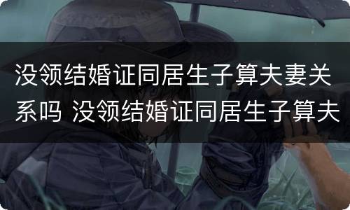 没领结婚证同居生子算夫妻关系吗 没领结婚证同居生子算夫妻关系吗
