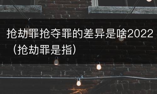 抢劫罪抢夺罪的差异是啥2022（抢劫罪是指）