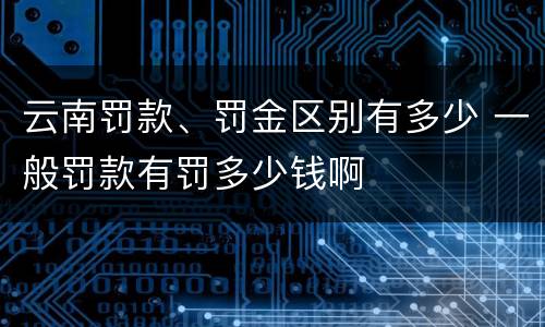 云南罚款、罚金区别有多少 一般罚款有罚多少钱啊