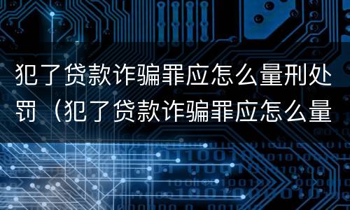 犯了贷款诈骗罪应怎么量刑处罚（犯了贷款诈骗罪应怎么量刑处罚呢）