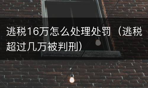 逃税16万怎么处理处罚（逃税超过几万被判刑）