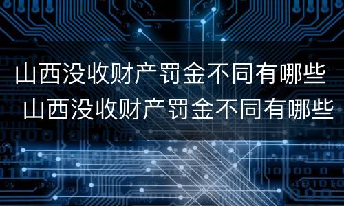 山西没收财产罚金不同有哪些 山西没收财产罚金不同有哪些规定