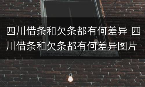 四川借条和欠条都有何差异 四川借条和欠条都有何差异图片