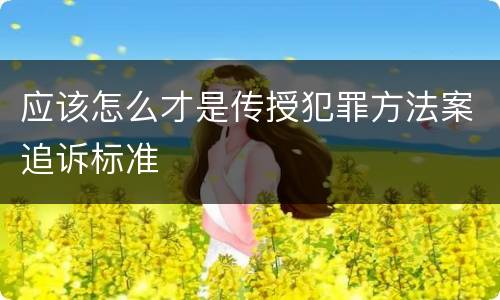 应该怎么才是传授犯罪方法案追诉标准