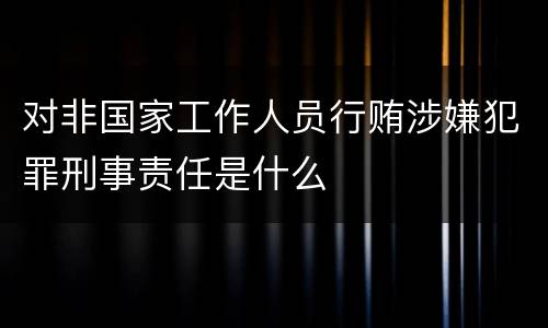 对非国家工作人员行贿涉嫌犯罪刑事责任是什么