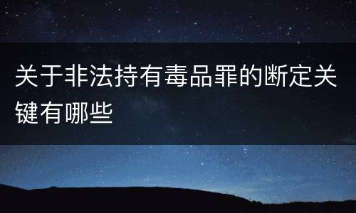 关于非法持有毒品罪的断定关键有哪些