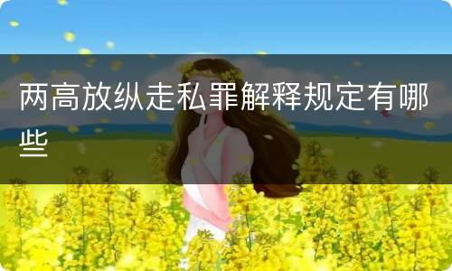 两高放纵走私罪解释规定有哪些