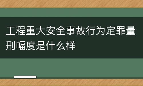 工程重大安全事故行为定罪量刑幅度是什么样