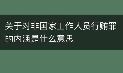关于对非国家工作人员行贿罪的内涵是什么意思